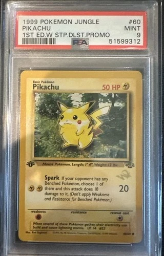 Pokémon TCG Pikachu Wizards of the Coast Stamped Promo 60 PSA 9