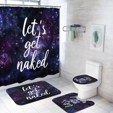 ArtSocket Bathroom Sets with Shower Curtain and Rugs, 4 Pcs, Starry Sky