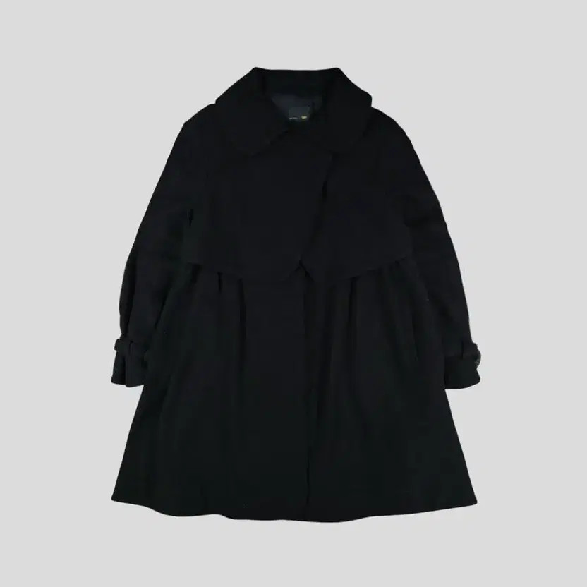 Fendi Black Snap Button Flare Wool Coat Made in Italy thumbnail 7