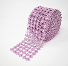 Diamond Flower Shape Mesh Wrap Roll Faux Rhinestone Crystal Ribbon 4" x 10 Ya...