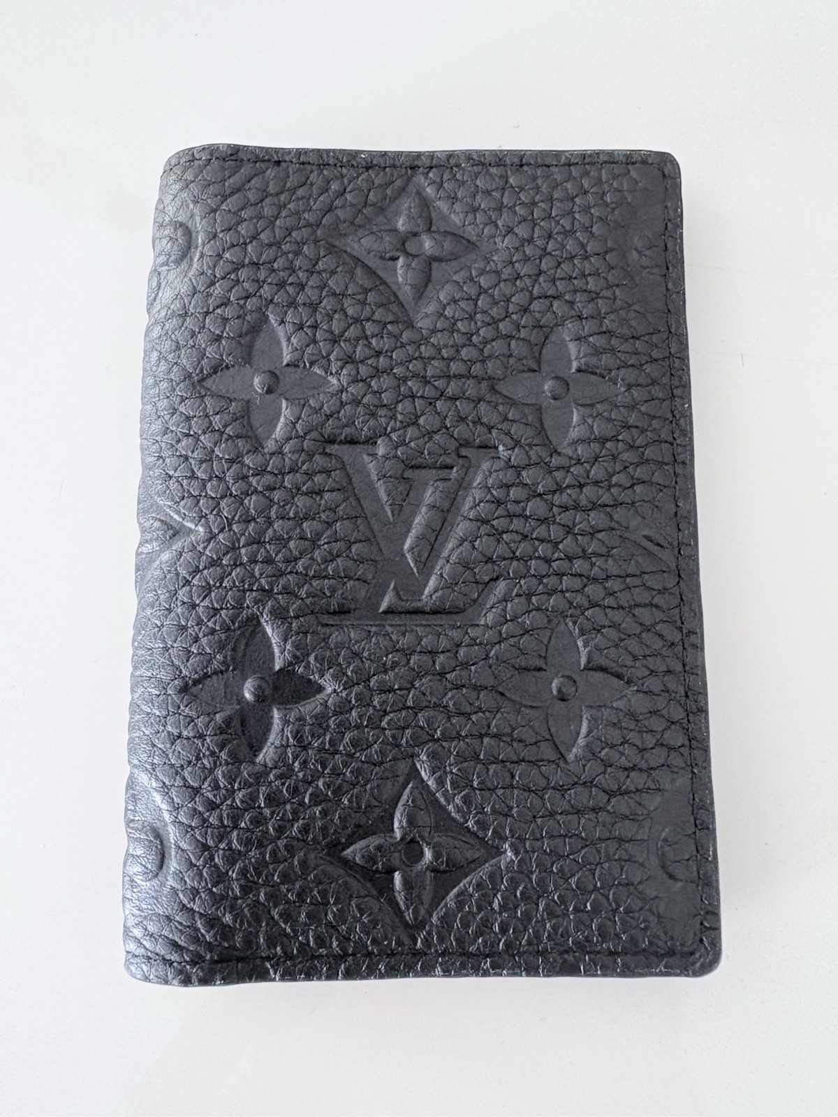 Louis Vuitton Black Monogram Taurillon calf Pocket Organizer m69044 RFID