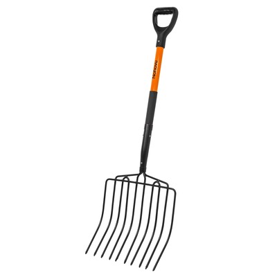 Pitchfork for Gardening, 10 Tines Pitch Fork with Non-Slip Handle, Heavy Duty...