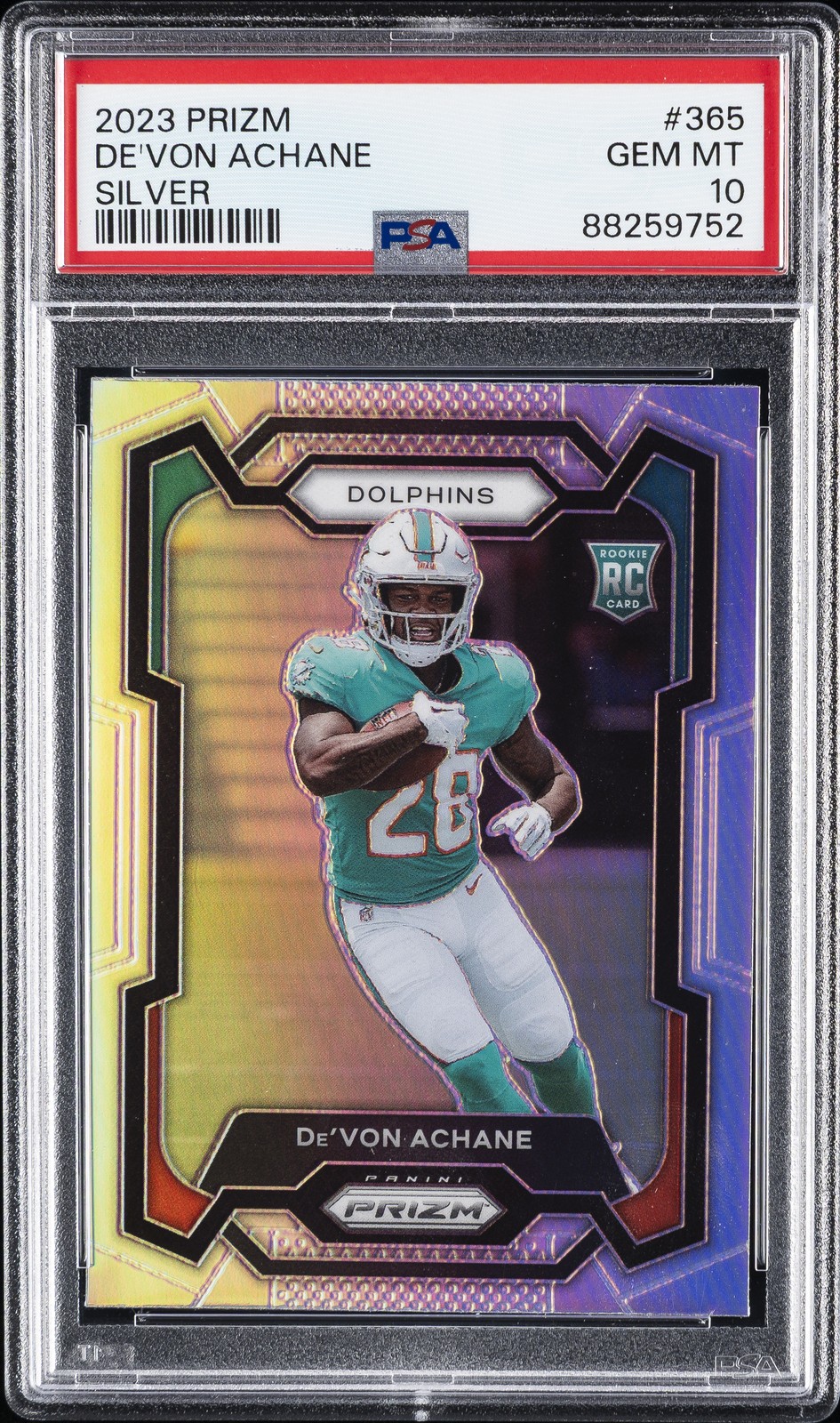 De'Von Achane Panini Prizm #365 Silver