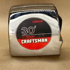 Craftsman 30 ft. 1" Blade Tape Measure Vintage Chrome Steel Case USA Made