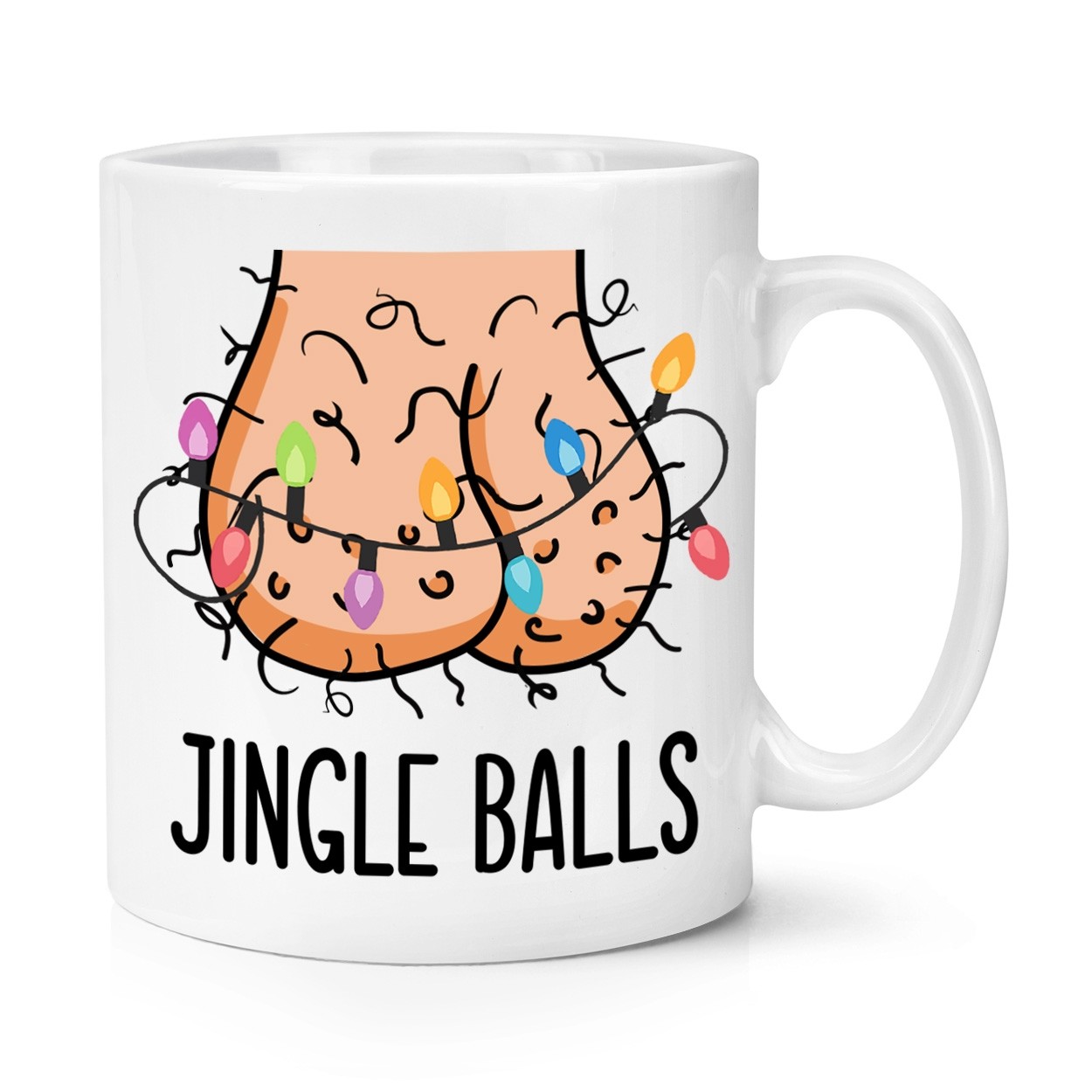 Jingle Balls 10oz Mug Cup Secret Santa Rude Testicles Dad Funny Joke Cock Humour