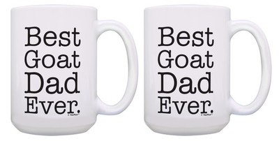 Goat Lover Gifts for Men Best Goat Dad Ever Coffee Mug 2 Pack 15oz Ceramic Co...