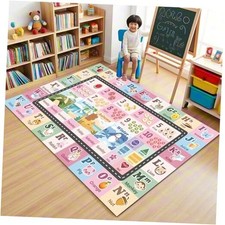 Kids ABC Rug for Playroom, Classroom Alphabet Area Carpet Playmat,Washable