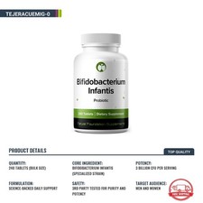 Probioticos Bifidobacterium Infantis 3 Billones CFU Salud Digestiva 240 Tabs NEW
