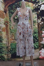 Zimmermann Off White Floral Pattern Midi Dress size 0