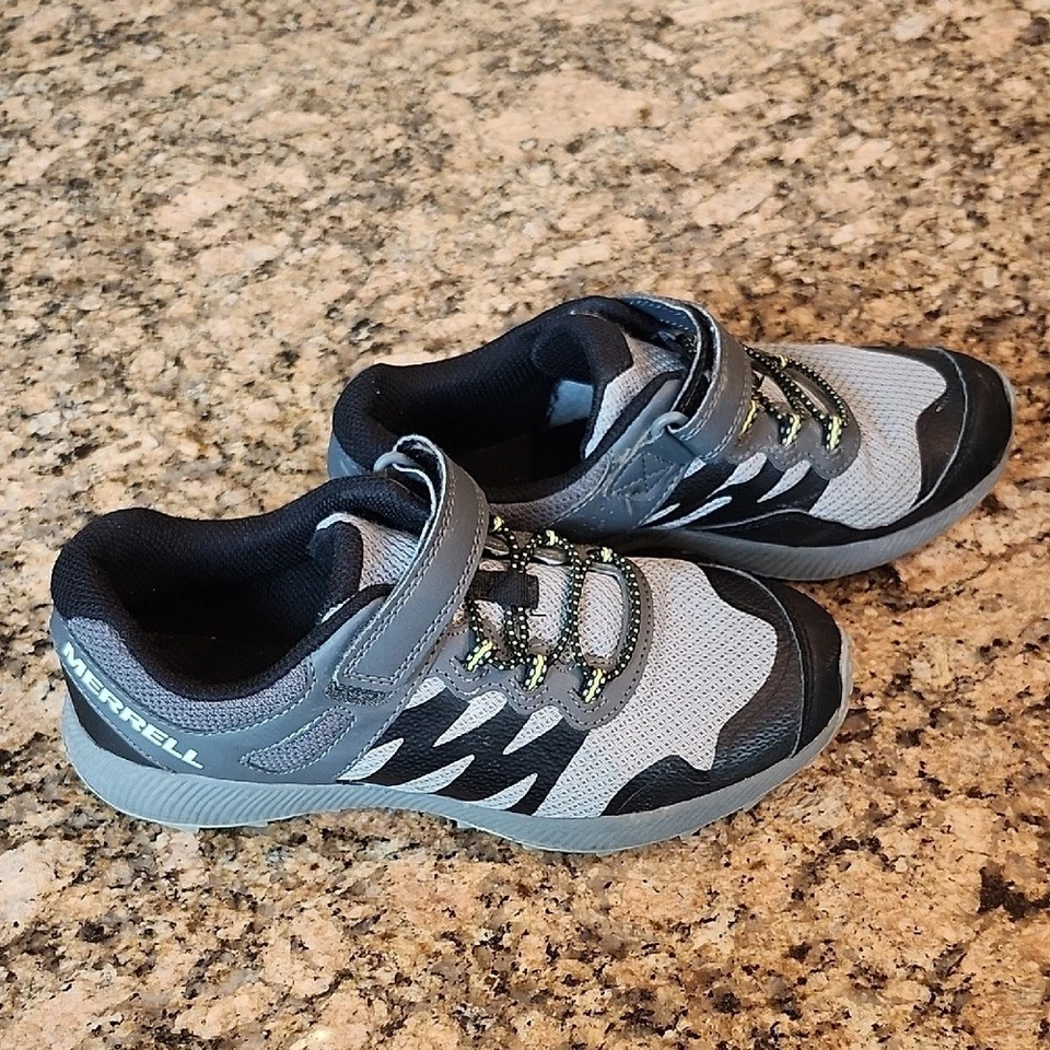 Merrell Jóvenes Niños Gris Negro Trail Running Zapatos Tenis Gancho Lazo Foto 3 de 4