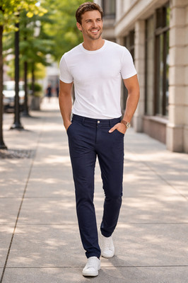 Collars & Co Men's 40x30 Navy CEO Tech Pull on Five Pocket Pants Stretch Pants