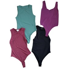 Set of 4 Women's Sleeveless Bodysuits - Various Colors Size Small