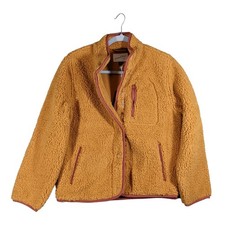 Universal Thread Sherpa Jacket XS Long Sleeve Layering Snap Pocket Mango Orange