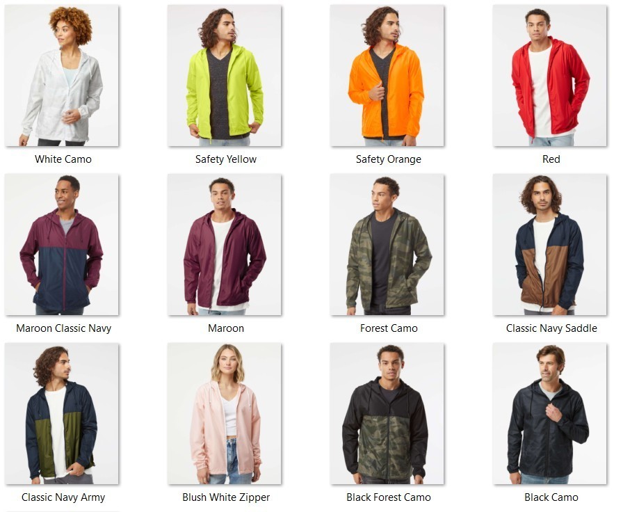 Independent Trading Co. Light Weight Windbreaker Zip Jacket