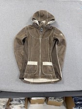 Kuhl Projekt Dani Jacket Hooded Full Zip Womens XS Brown Sherpa Lined Outdoor