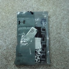 Under Armour Underwear Boys Small Youth Black White Boxer Briefs Stretch 3 Pairs