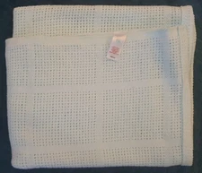 Mothercare 6865342 Aqua Green Cot Blanket Cellular Cotton 120x150cm Vntage marks