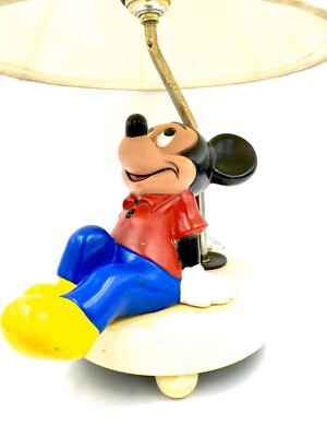 Antique Vintage Mickey Mouse Working Lamp Light With Shade 12