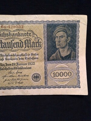 3 Reichsbanknoten 10.000 Mark – 1. Ausgabe 19.01.1922, Pick 70–72, Hochwertige Reproduktion