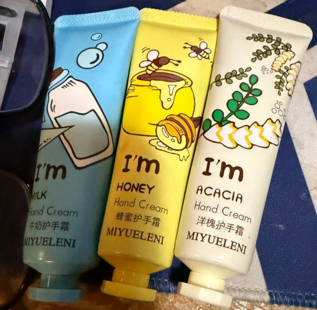 MIYUELENI-3 Pack Hand Cream-ACACIA-MILK-HONEY-1.05fl oz Travel