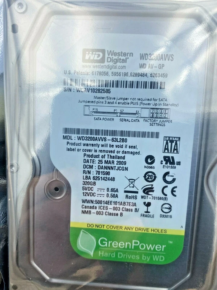 20 X Western Digital Caviar Green 320GB Internal 5400RPM 3.5" WD3200AVVS HDD - Image 2 of 4