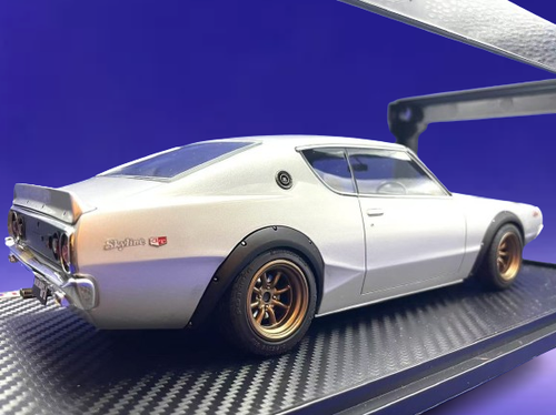 *RARE* Ignition Model 1/18 Nissan Skyline 2000 GT-R KPGC110 Silver EARLY VERSION - Picture 2 of 15
