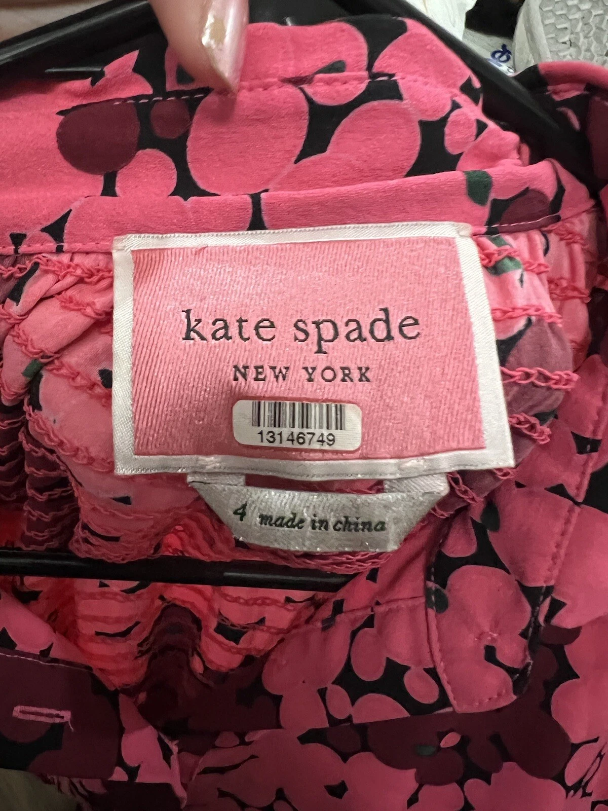 Abito smocked Kate Spade rosa a pois a bolla us intime ottimeioni condiz t 4s US48