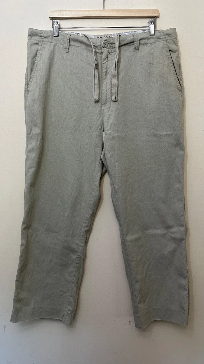 Mantaray Mens Summer Trousers Linen Blend Beige Natural W38 Long