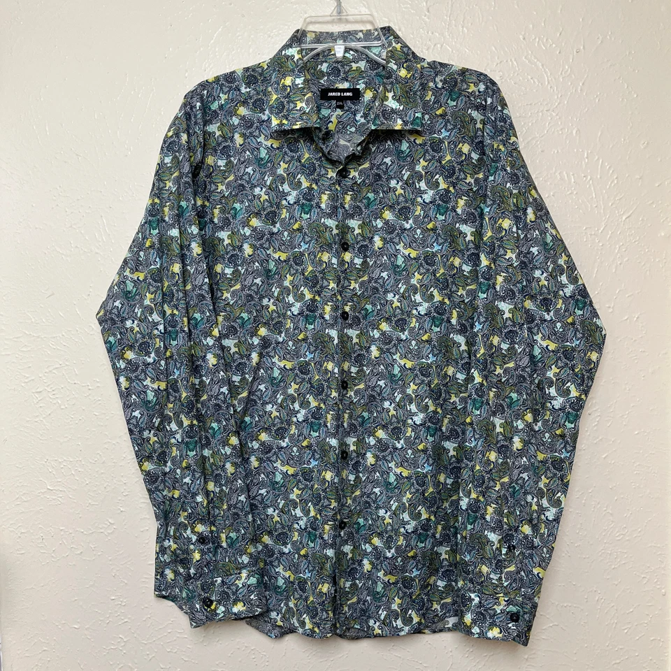 Рубашка мужская Jared Lang 2XL многоцветная пейсли с длинным рукавом хлопок индейка - Изображение 2 из 4