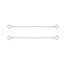 2 Sterling Silver Double Spring Ring Connector Extender Safety Chain 3" #51627