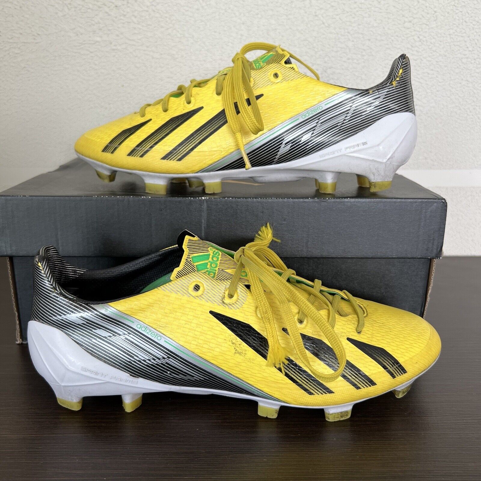 Adidas F50 Adizero FG Yellow White Soccer Football Cleats Boots US UK 5.5 | eBay