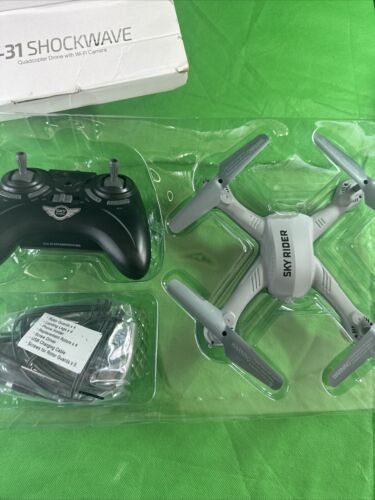 X 31 Shockwave Quadcopter Drone Wi Fi Camera Sky Rider New Open Box W Controller - Picture 2 of 8