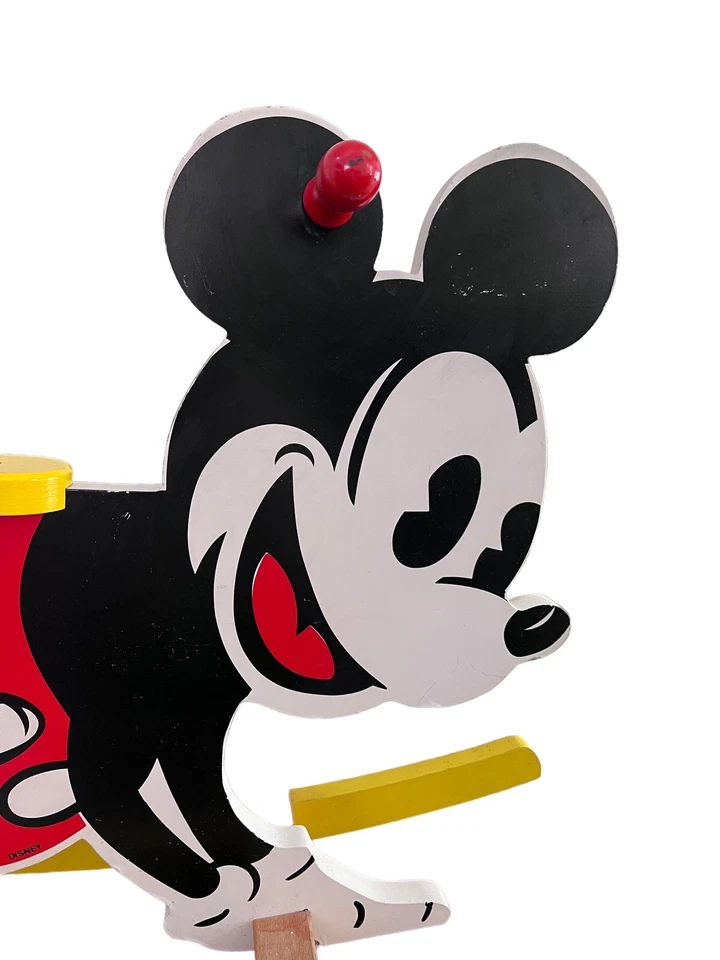 Rocker vintage Vilac francés años 80 Disney madera Mickey Mouse niños pequeños Foto 3 de 4