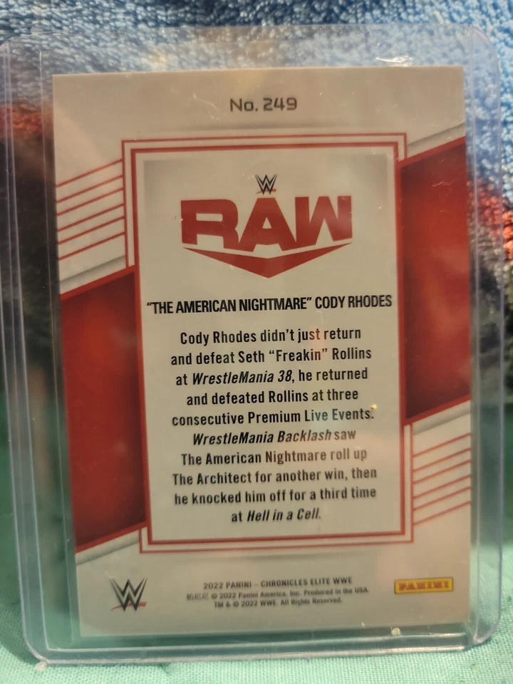 2022 Panini Chronicles WWE Elite The American Nightmare Cody Rhodes Green 85/99 - Image 2 of 2