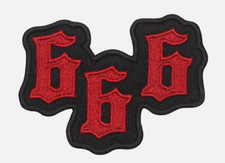 666 - DEVIL BIKER SATAN EVEIL - NUMBER OF THE BEAST - Embroidered Iron On Patch