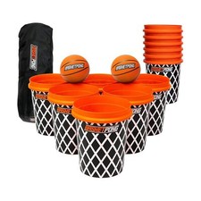 BasketPong® Giant Yard Pong X Basket Ball Game with Durable Balls and Bucke