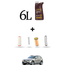 HOFFCAR Kit tagliando 4 FILTRI e 6L OLIO per Bmw x3 (E83) 2.0d 110kw dal 2004 al
