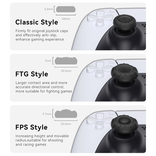 GeekShare Thumb Grips for PS4 PS5 Switch Pro Controller Thumbsticks Cover 6 PCS - Picture 30 of 45