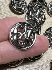 6 X Vintage Style 23mm Silver Buttons Jacket Coat Dresses Cardigan Large Ref25A