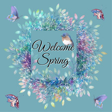 Welcome Spring Floral Butterfly Sign or Door Hanger