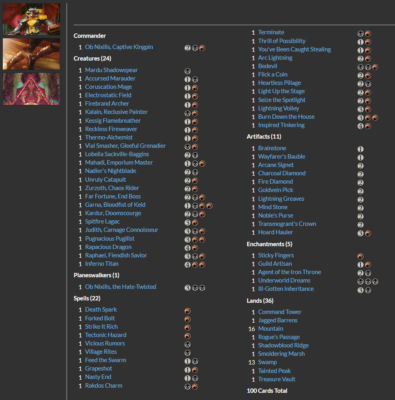 mtg ob nixilis commander deck Ob Nixilis, Captive Kingpin Death by a Thousand Pings Magic MTG Commander  Deck main image 0