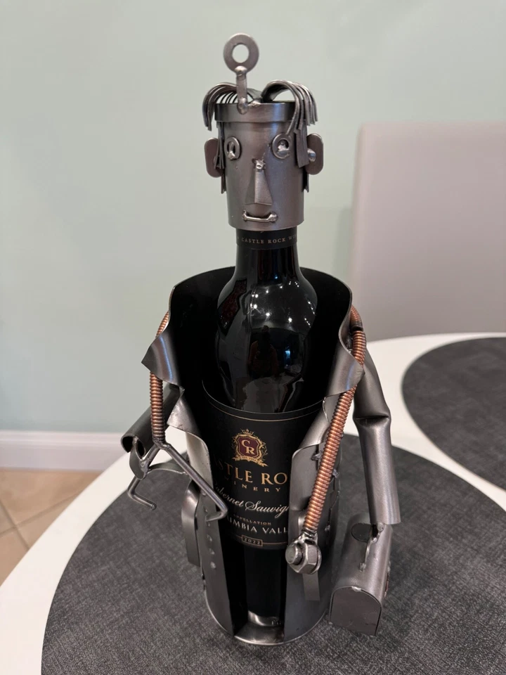 Portabotellas de vino H&K acero escultura médico con estetoscopio y bolsa Foto 2 de 4