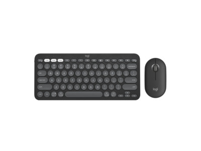 Logitech Pebble 2 Combo Wireless Quiet Keyboard and Mouse, Customisable, Logi Bo