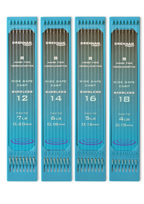Drennan Wide Gape Karpfen oder Pellet handgebunden Hakenlänge Platte 6''