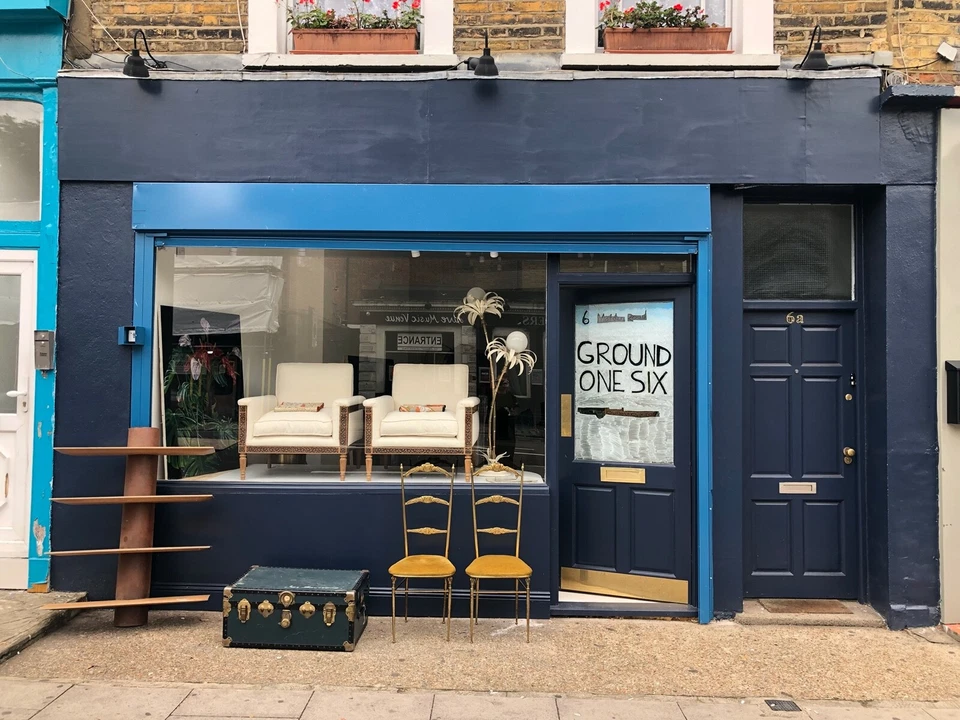 2 x Sillas laterales Art Deco de hierro forjado oxidado bambú ratán vintage años 20 jardín Foto 4 de 4