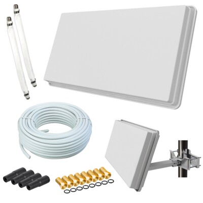 Selfsat Flachantenne H30D2+ Digital Sat Anlage 20m Kabel Fensterhalterung HD 4K