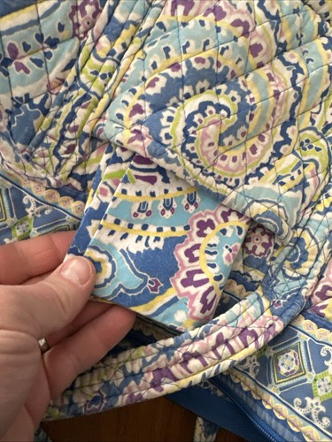 Vera Bradley Large Quilted Tote Purse 12”x10” Retired Blue Pattern - Picture 11 of 12
