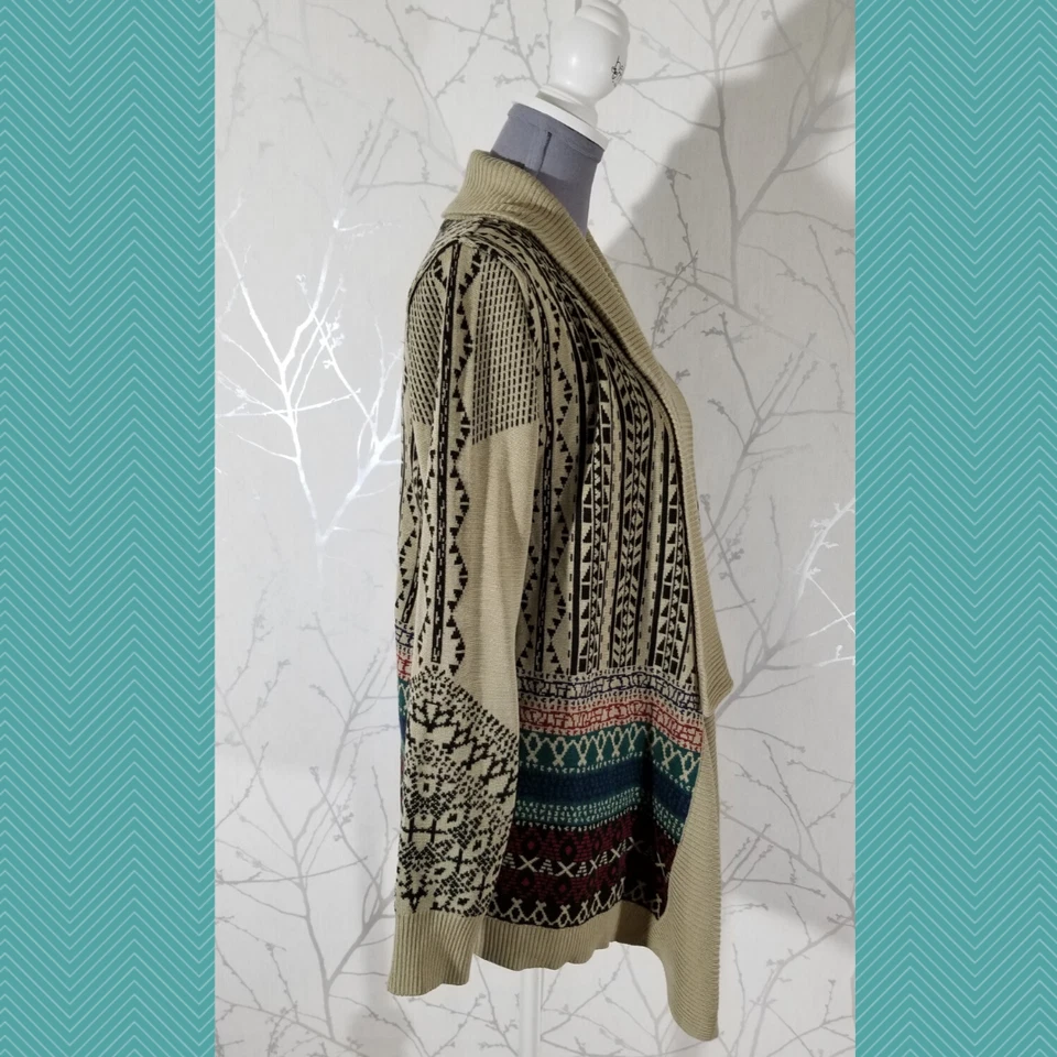 Cárdigan Staring at Stars beige tejido geométrico frente abierto | Para mujer S Foto 3 de 4