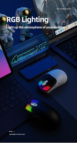 Attack Shark X5 Gaming Mouse Wireless Wired PC Ergonomic Optical Lightweight RGB - Picture 8 of 19