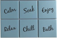 Bathroom Tile Stickers Decals Wall Vinyl Waterproof Tiles Relax Soak Bath Calm